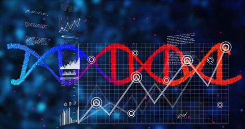 Digital DNA Visualization in Biotechnology Analytics Concept