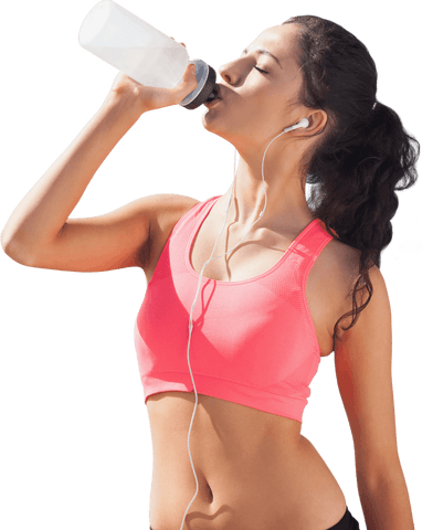 biracial female runner drinking water on transparent background - Download Free Stock Videos Pikwizard.com