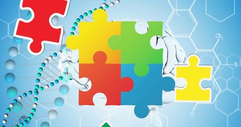 Colorful Puzzle Pieces Representing Autism Awareness - Download Free Stock Images Pikwizard.com
