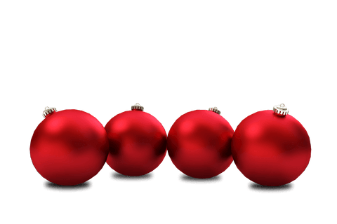 Red Christmas Baubles Transparent Background Holiday Ornaments