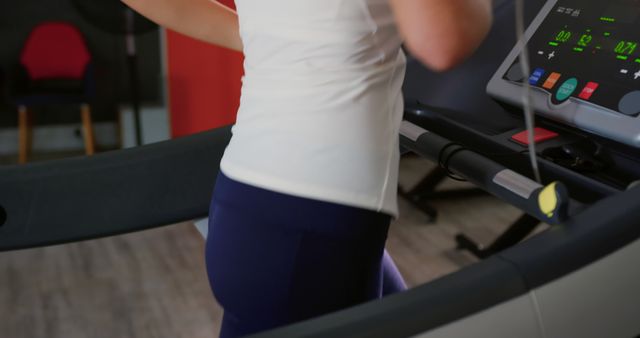 Woman Running Treadmill Fitness Workout Close-Up - Download Free Stock Images Pikwizard.com