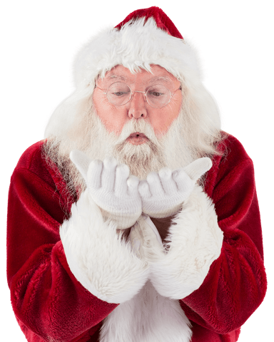 Santa Claus Blowing Kiss Transparent Background PNG - Download Free Stock Videos Pikwizard.com