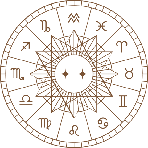 transparent flat zodiac wheel featuring astrology symbols and sunburst design - Download Free Stock Videos Pikwizard.com