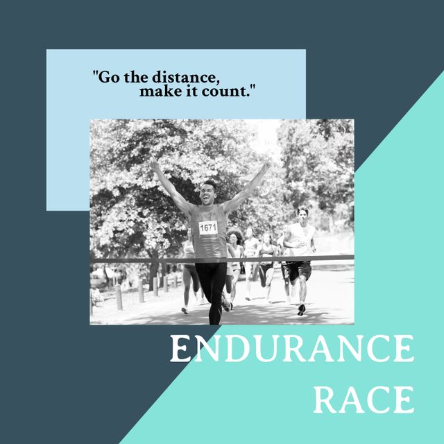 Motivational Composite of Diverse Athletes in Endurance Race - Download Free Stock Templates Pikwizard.com