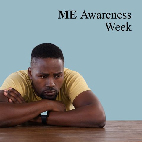 man reflecting and spreading awareness for me week - Download Free Stock Templates Pikwizard.com