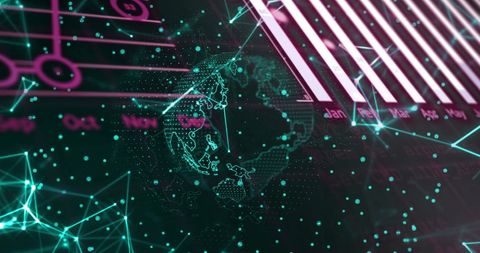 Global Data Visualization with Abstract Network Connections - Download Free Stock Images Pikwizard.com