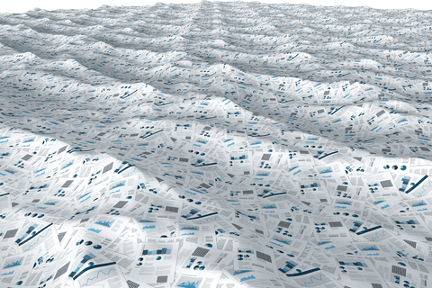 Transparent Waves of Financial Documents in Abstract Landscape - Download Free Stock Videos Pikwizard.com