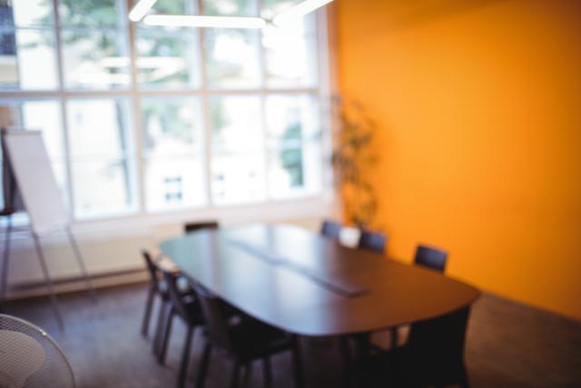 Empty Modern Business Meeting Room with Orange Wall - Download Free Stock Photos Pikwizard.com