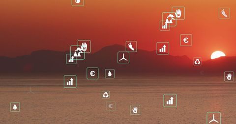 Sustainable Energy and Ecology Digital Concept Over Sunset - Download Free Stock Images Pikwizard.com