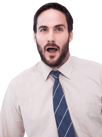 Shocked Businessman Office Attire Expression Transparent Background
