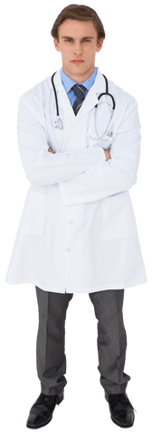 confident young doctor in white coat with stethoscope against transparent background - Download Free Stock Videos Pikwizard.com