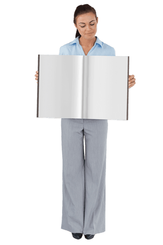 smiling professional presenting large blank book transparent - Download Free Stock Videos Pikwizard.com