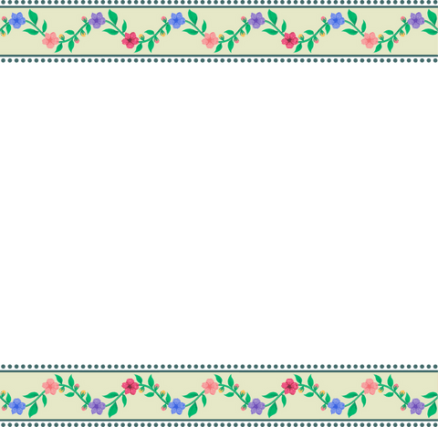 Vintage Floral Garland Pattern on Blue-Green with Transparent Background - Download Free Stock Videos Pikwizard.com