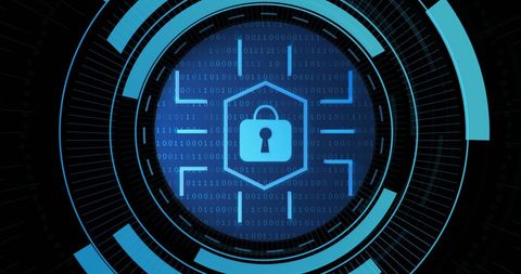 Digital Padlock with Binary Code for Cybersecurity Protection - Download Free Stock Images Pikwizard.com