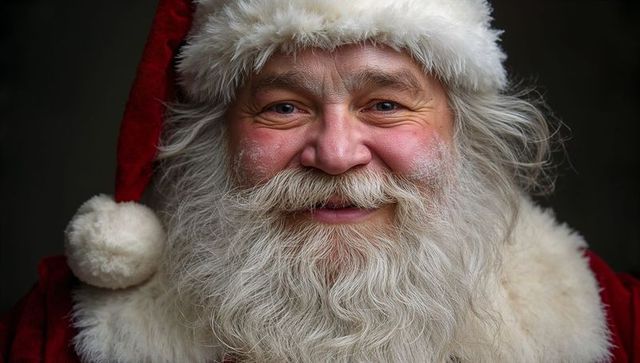 Smiling Santa in Authentic Christmas Costume