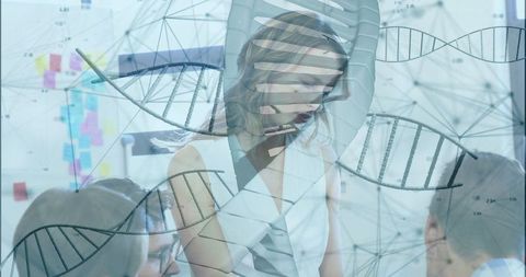 Leading Researcher Collaborating with Team in DNA Science Environment