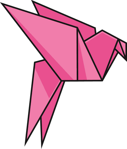 pink origami bird illustration on transparent background artwork - Download Free Stock Videos Pikwizard.com