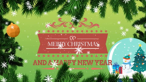 Festive Christmas Greeting with Snow Globe Animation