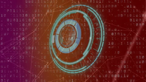 Digital Hud Interface with Binary Code Innovation