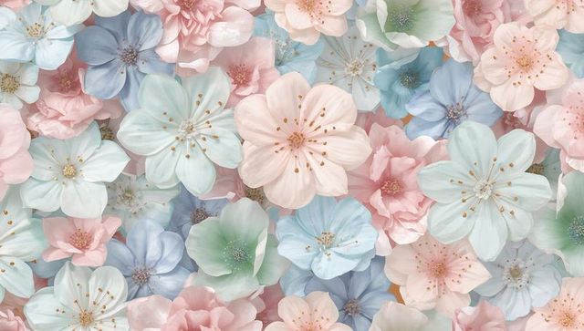 Seamless pastel cherry blossom floral pattern for wallpaper and textile design