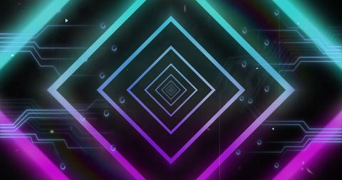 neon geometric shapes with circuit board design in digital concept - Download Free Stock Images Pikwizard.com