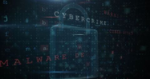 Digital Padlock with Holographic Cybersecurity Elements - Download Free Stock Images Pikwizard.com