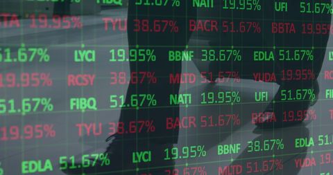 Reflective Stock Market Ticker Over Business Individuals - Download Free Stock Images Pikwizard.com