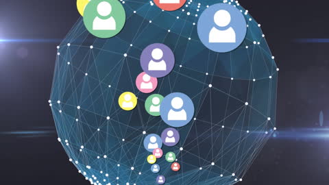 Social Media Icons Floating on Digital Network Globe