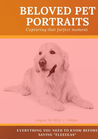 elegant pet portrait event promotion design featuring golden retriever - Download Free Stock Templates Pikwizard.com