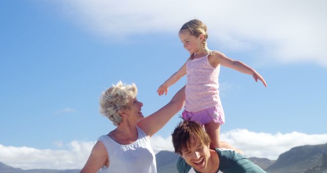 Cheerful Multi-Generational Family Having Fun at Beach - Download Free Stock Images Pikwizard.com