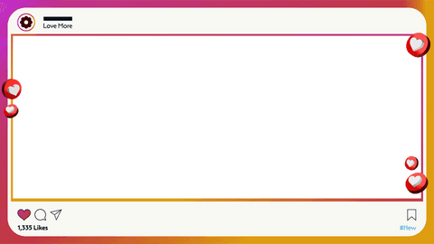 vibrant social media frame with heart icons on transparent background - Download Free Stock Videos Pikwizard.com
