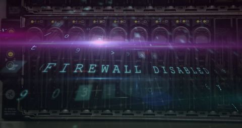 Firewall Disabled Warning on Digital Server Network - Download Free Stock Images Pikwizard.com