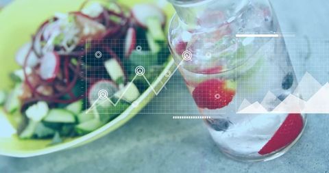 Hydration analysis innovative strawberry-mint infused water concept
