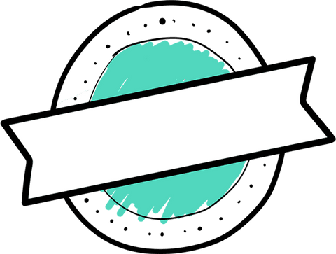 Transparent blank banner on green circle design element