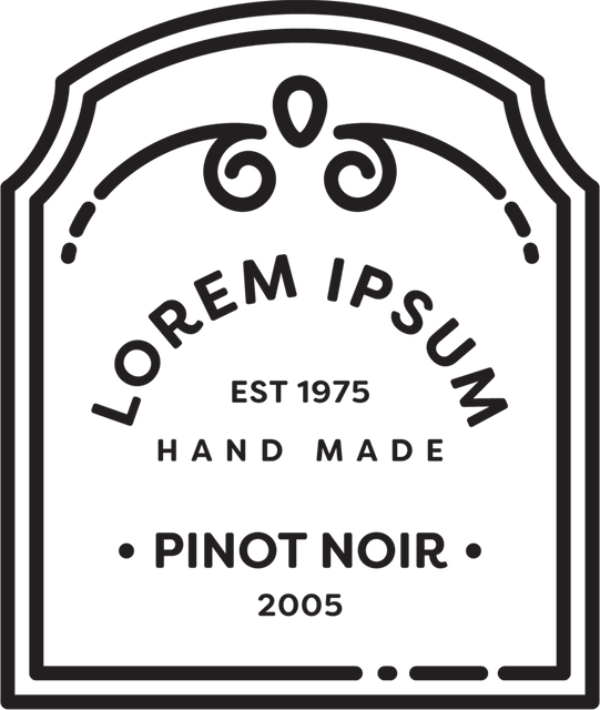 Transparent Handmade Pinot Noir Wine Bottle Label Design Template 1975 - Download Free Stock Videos Pikwizard.com