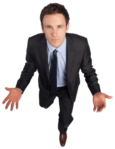 Confused Businessman Gesturing With Arms Out Spacious Background - Download Free Stock Videos Pikwizard.com