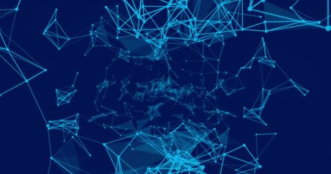 Futuristic Blue Network Connections in Abstract Digital Background - Download Free Stock Images Pikwizard.com