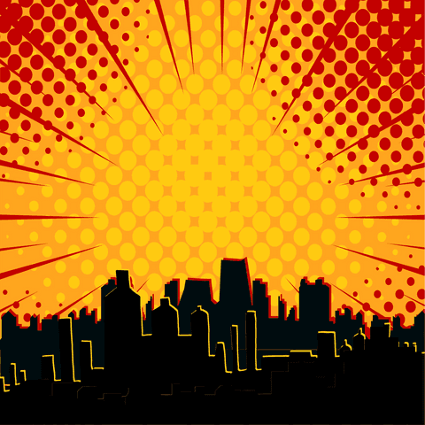 transparent comic style cityscape with orange pop art design - Download Free Stock Videos Pikwizard.com