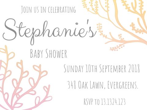 Baby Shower Invitation with Pastel Botanical Design - Download Free Stock Templates Pikwizard.com
