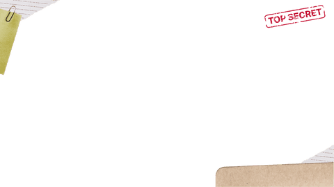 Transparent office supplies layout with top secret folder