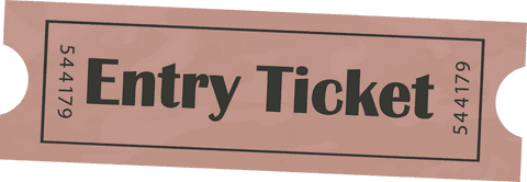 Vintage ticket icon with minimalistic transparent design