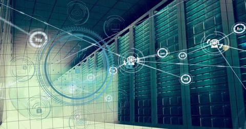 Futuristic Data Processing and Cybersecurity Network - Download Free Stock Images Pikwizard.com