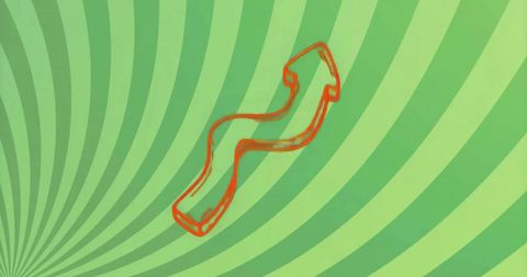 Wavy Red Arrow on Green Swirl Background Representing Growth and Motion