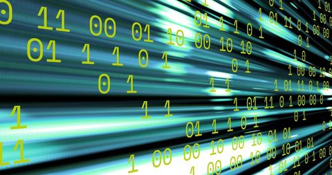 Binary Code and Data Streams over Light Trails for Technology Concept - Download Free Stock Images Pikwizard.com