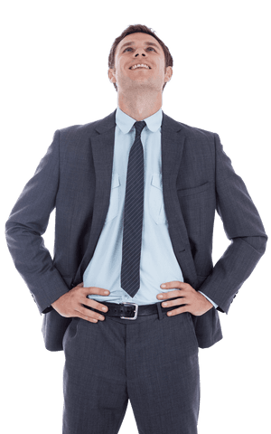 Confident Smiling Businessman in Formal Suit Transparent Background