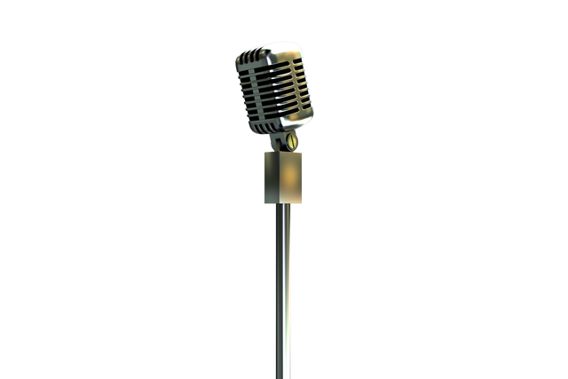 Retro Silver Microphone Isolated on Transparent Background - Download Free Stock Videos Pikwizard.com