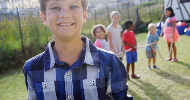 Happy Children Playing Tug of War Outdoors - Download Free Stock Images Pikwizard.com