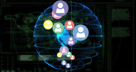 Digital Connectivity with Social Network Icons Over Globe