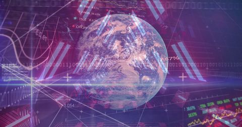 Futuristic Globe and Data Visualization for Global Tech Concepts - Download Free Stock Images Pikwizard.com