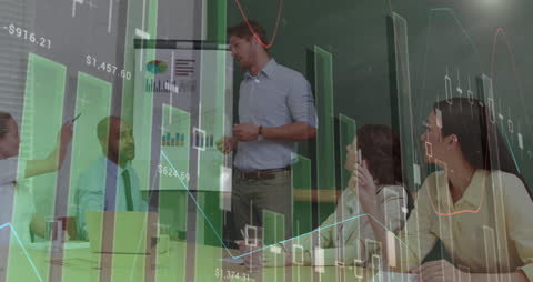 Business Team Analyzing Financial Data in Meeting